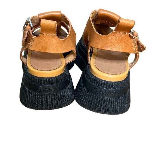 Ganni NWOT Creepers Leather Fisherman Strappy Platform Sandals Size 37 - Picture 8 of 11